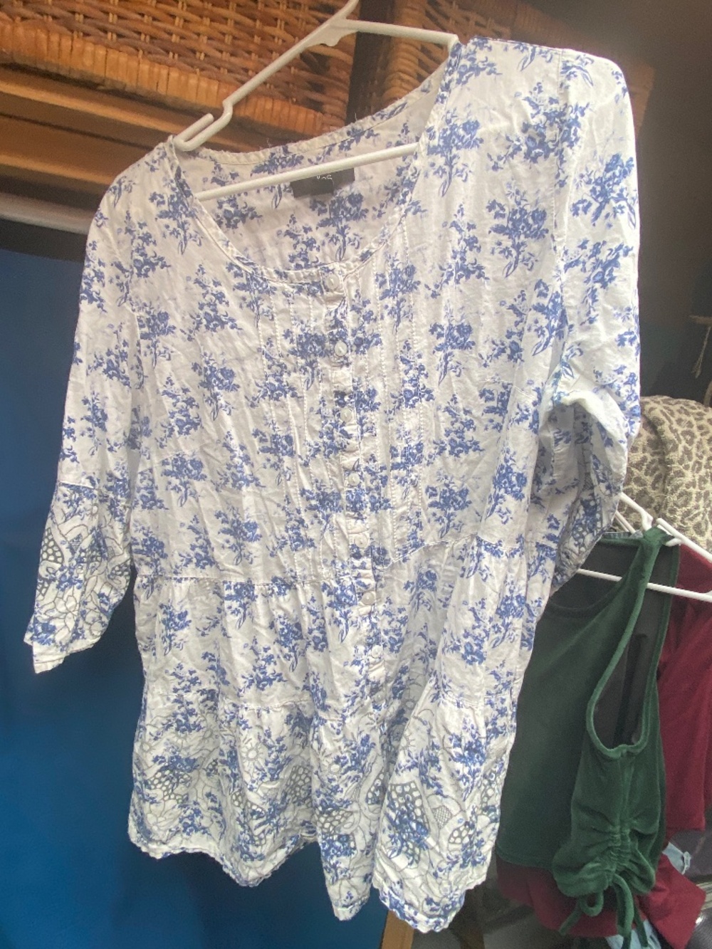 French Motif Cotton Blouse